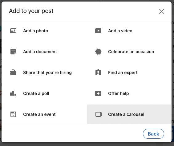 LinkedIn Carousel - social media trends 2023